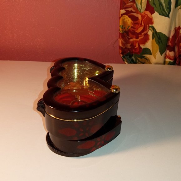 VALENTINES DAY MINI HEART SHAPED 4 1/2" INCH JEWELRY RING BOX DECOR - Picture 6 of 9